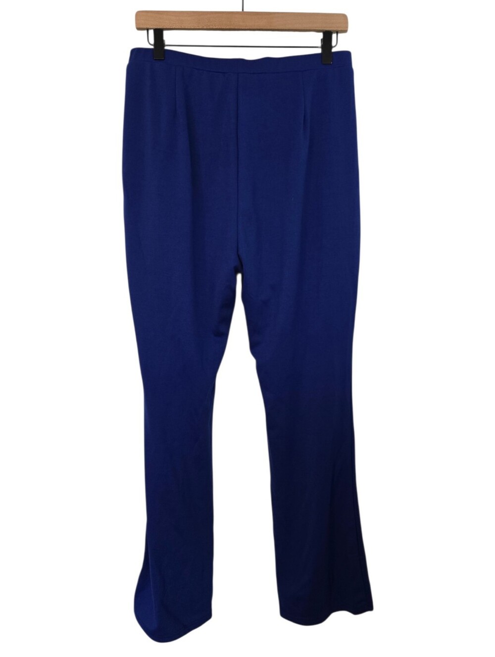 Royal Blue Gold Button Split Hem Pants Women’s XL Stretch Pull On Statement Trou - Picture 5 of 6
